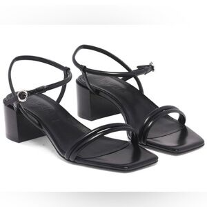 Aeyde Estelle Strappy Leather Block Heel Sandals – Size 6.5 – Black